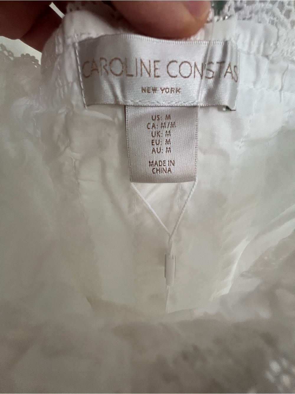 NWT ✧💎Caroline Constas💎✧ White Lace-Trim Sundress feminine M - Picture 5 of 7